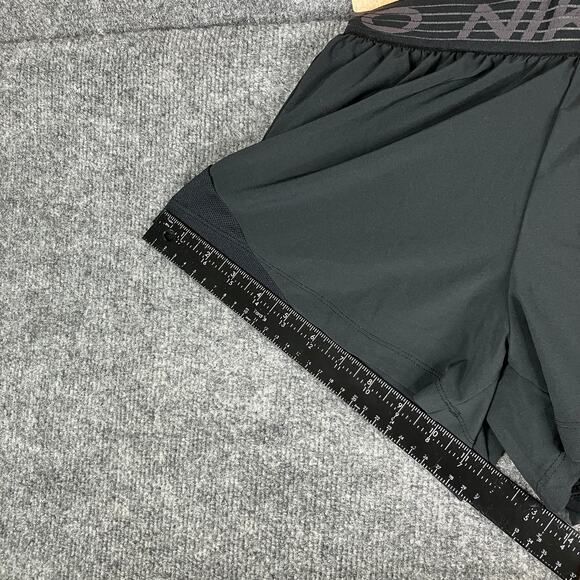 Nike Pro Shorts Womens XS Black Dri-Fit Lined Running Gym Workout Logo - Picture 2 of 9